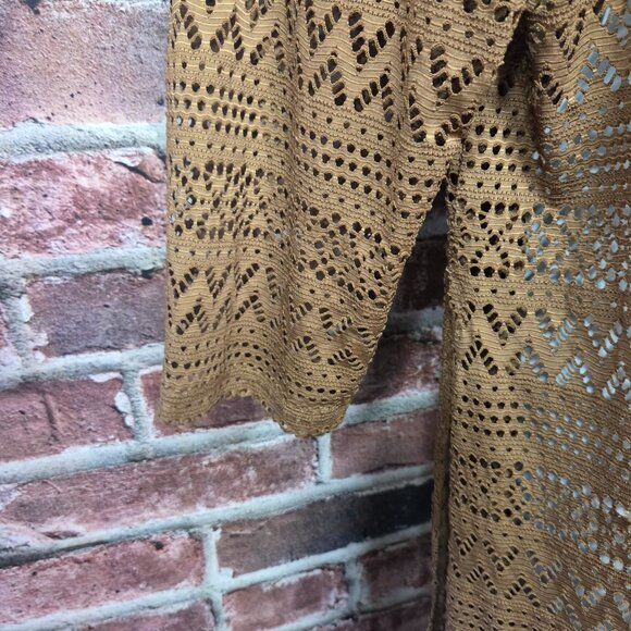 Cato Boho Midi Dress 2XL | Festival Brown Knit Loose Fit Round Neck - Picture 5 of 7